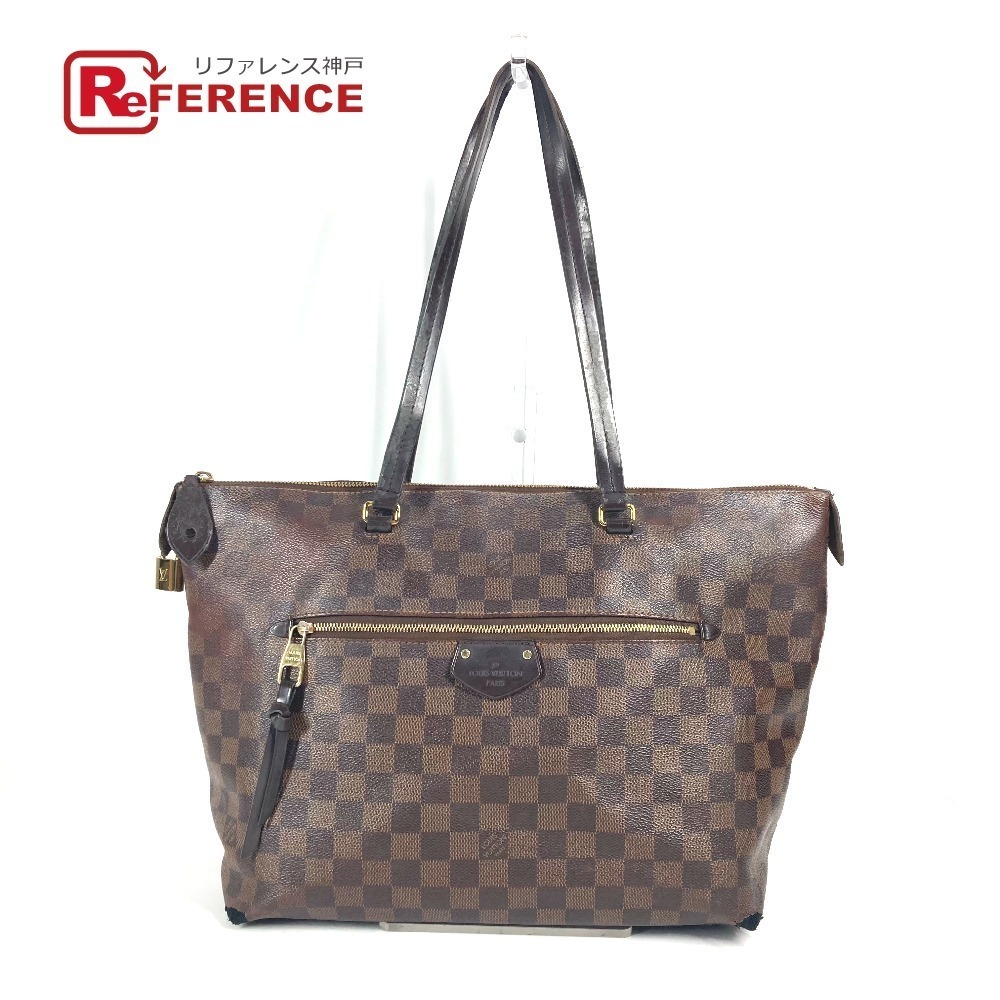 LOUIS VUITTON Damier Iena Shoulder Bag Tote Canvas Ebene Brown